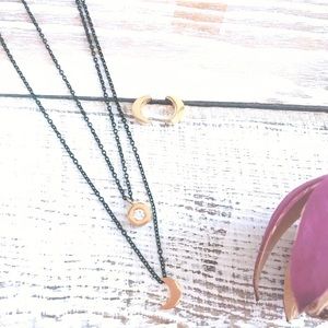 Dainty moon 🌙 Layering necklace set
